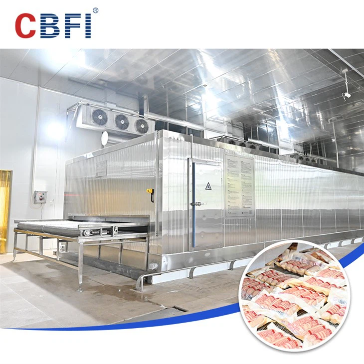 Blast Chiller IQF Tunnel congelator de depozitare la rece Echipamente de refrigerare pentru mărfuri acvatice
